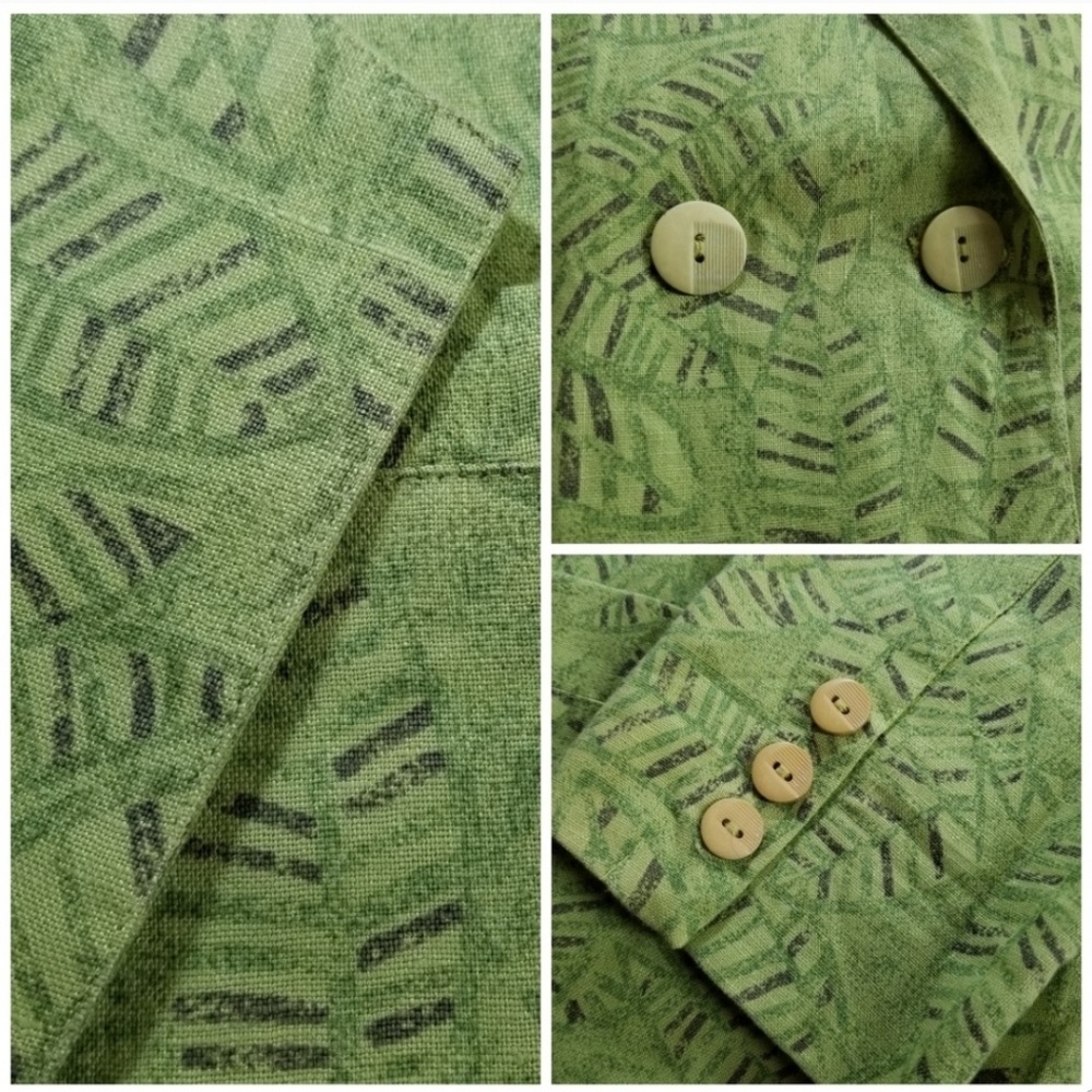 💚 Diane Gilman Vintage Blazer Foliage Print L 🎤 - Picture 5 of 9